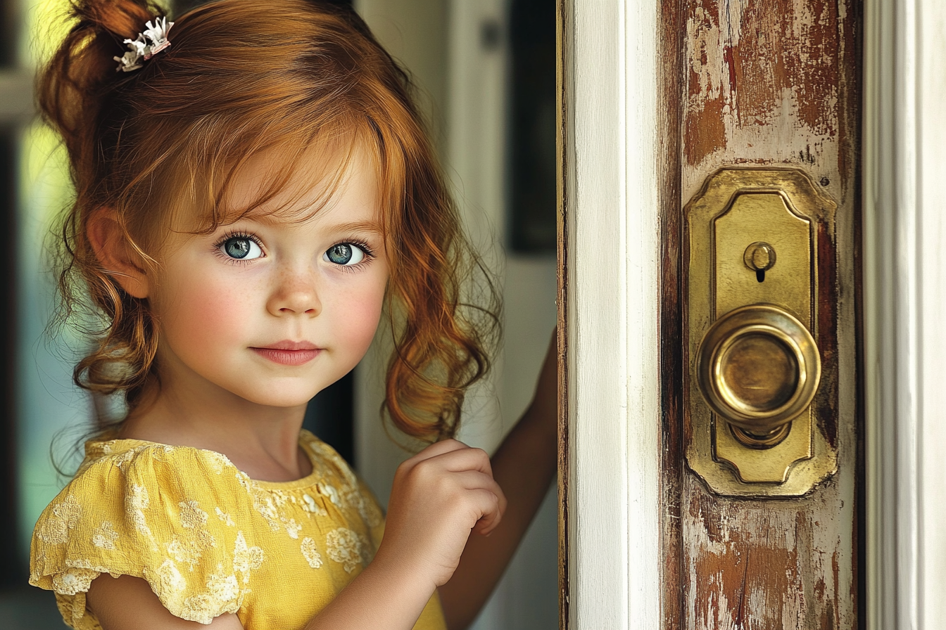 A girl standing in a doorway | Source: Midjourney