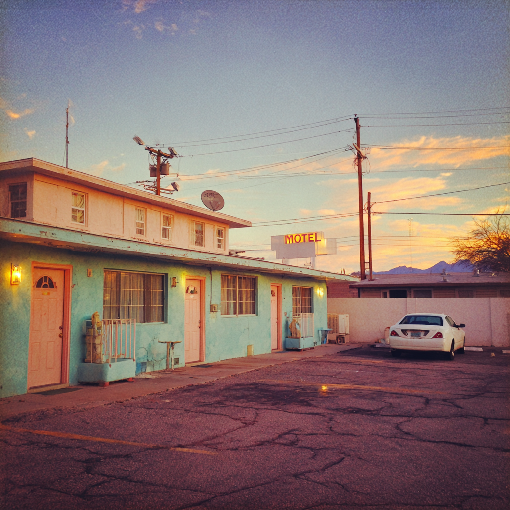 The exterior of a run-down motel | Source: Midjourney