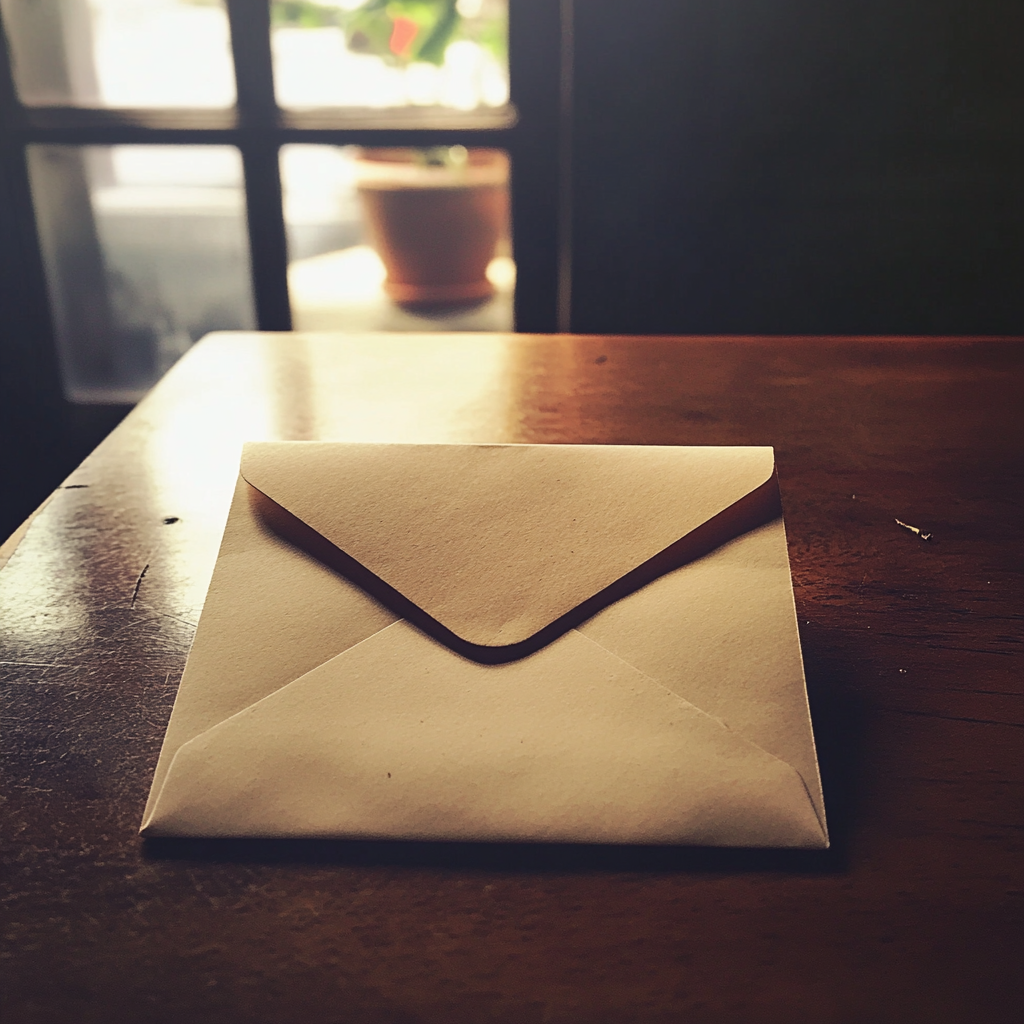 An envelope on a kitchen table | Source: Midjourney