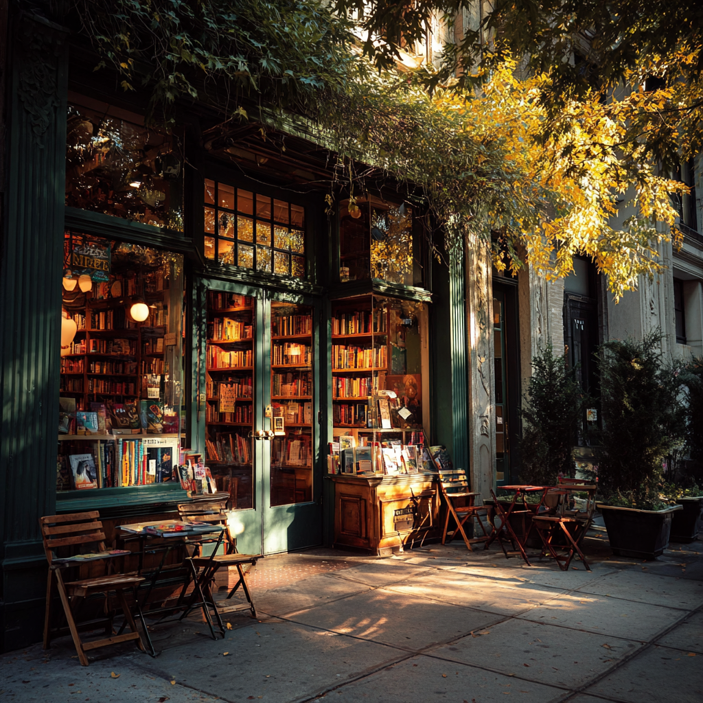 The exterior of a bookstore | Source: Midjourney