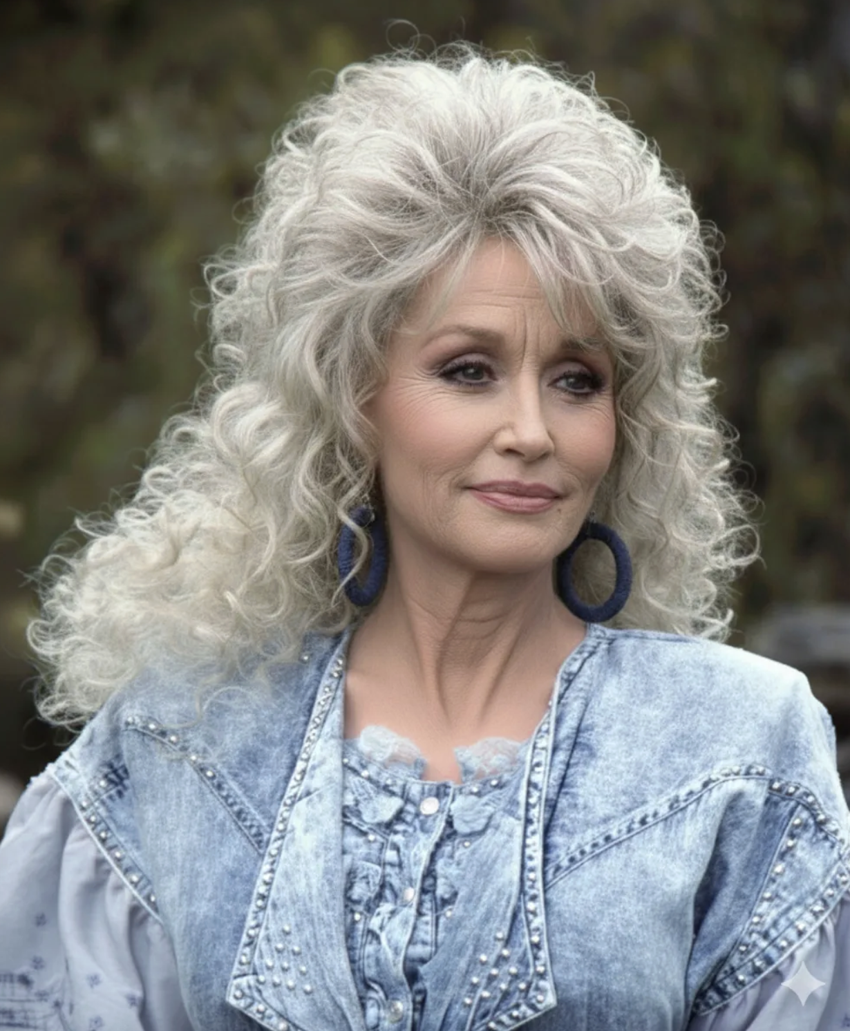 AI imagines Dolly Parton with more pronounced signs of natural aging. During her life, the country music icon was open about undergoing cosmetic enhancements and never shied away from discussing them. | Source: Gemini