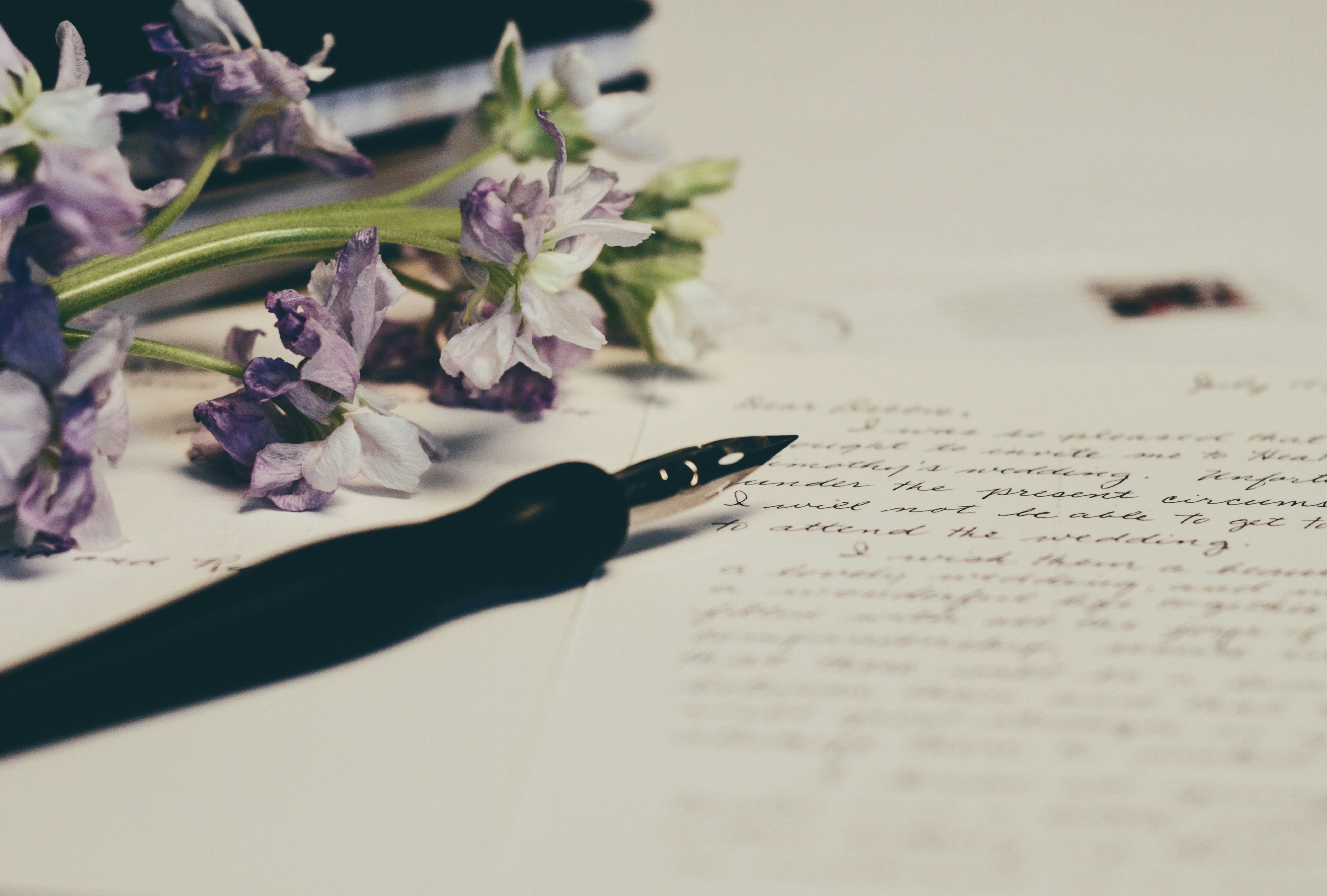 A pen on a handwritten letter | Source: Unsplash