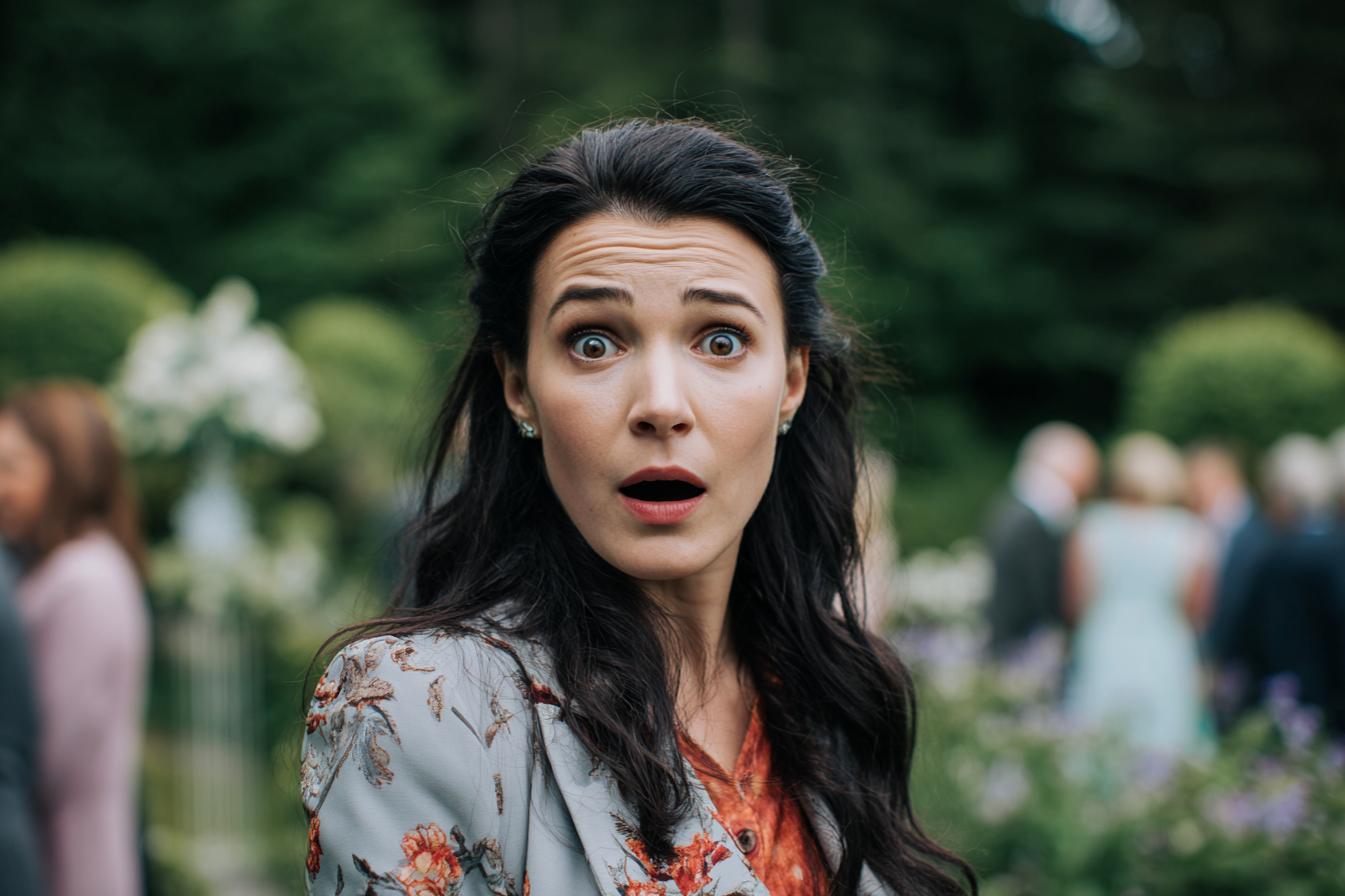 A woman staring in shock | Source: Midjourney