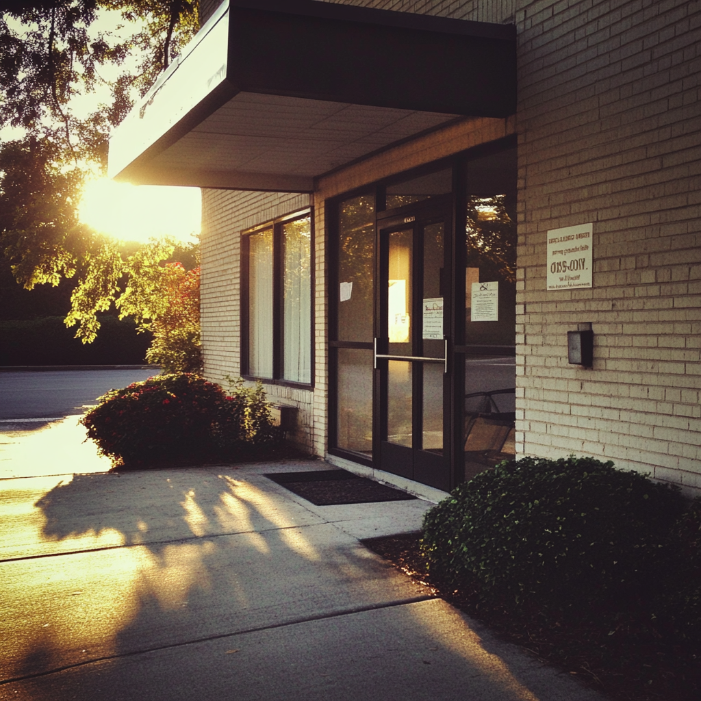 The exterior of a doctor's office | Source: Midjourney