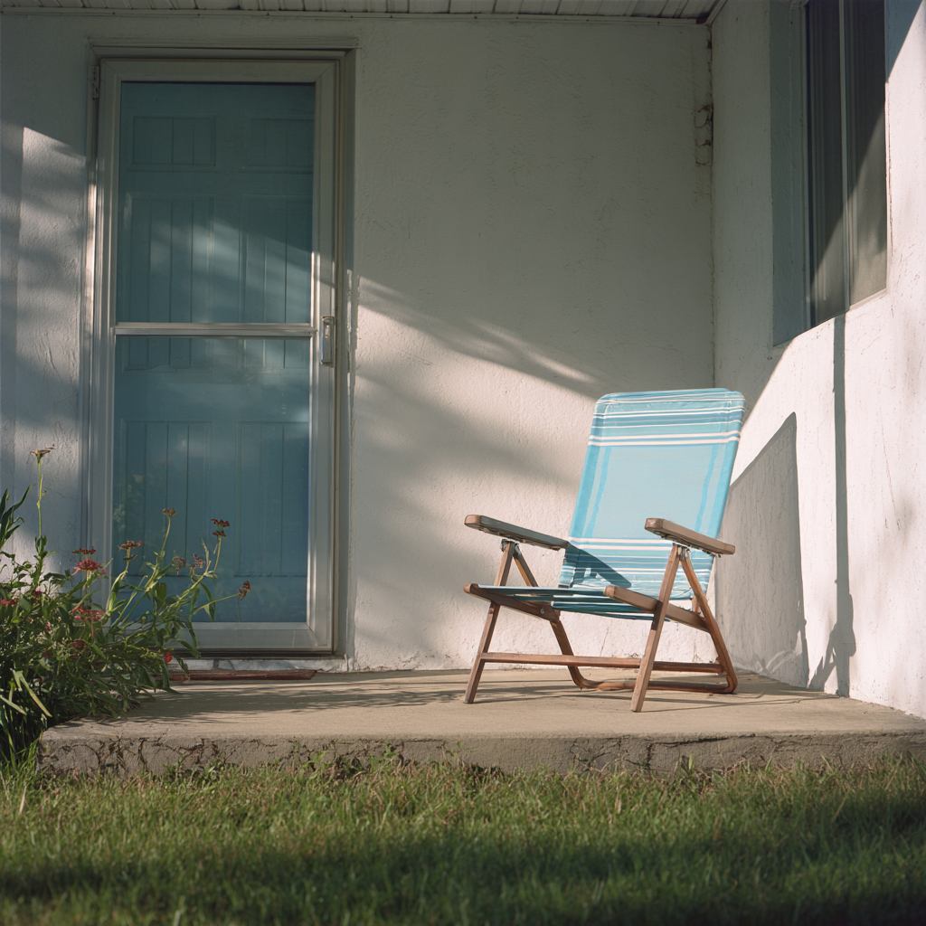 A lawn chair on a porch | Source: Midjourney