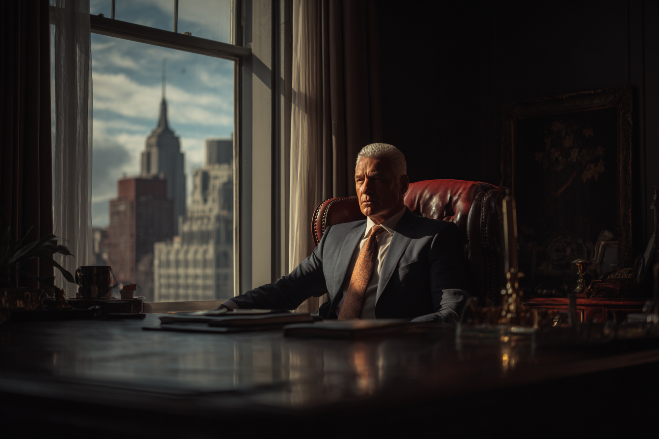A man sitting in an office | Source: Midjourney