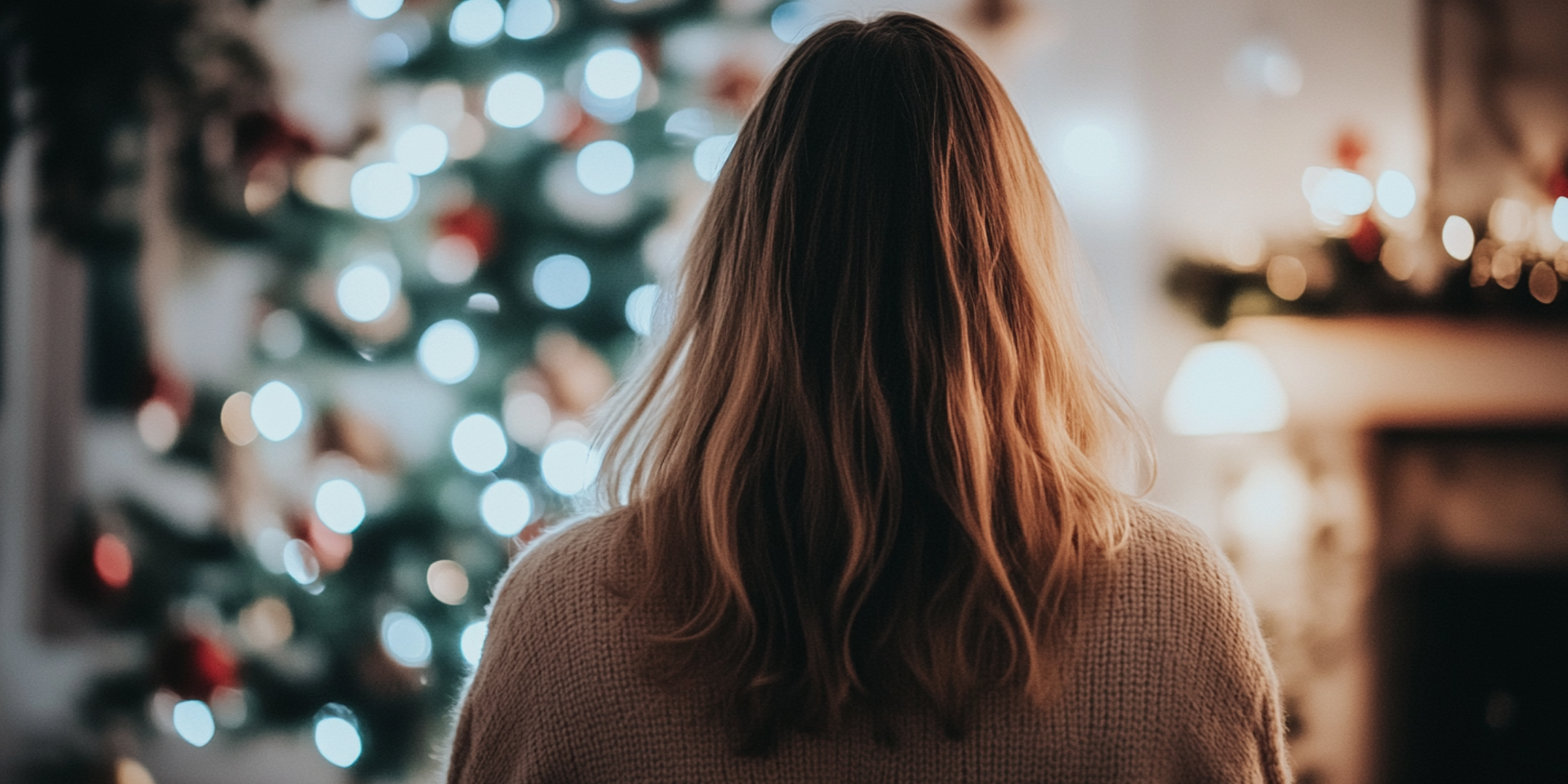 The back of a woman's head in a Christmas-decorated house | Source: Amomama