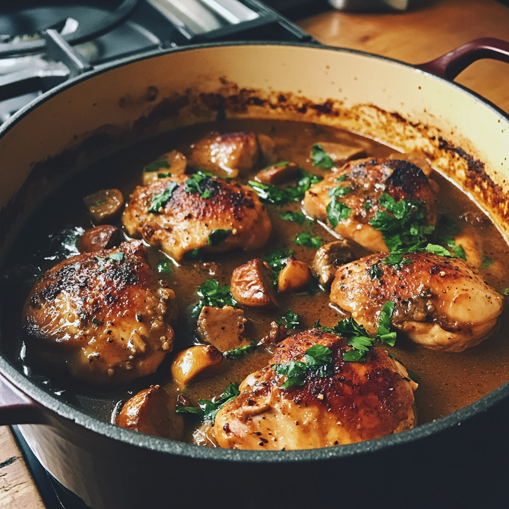 A dish of Chicken Marsala | Source: Midjourney