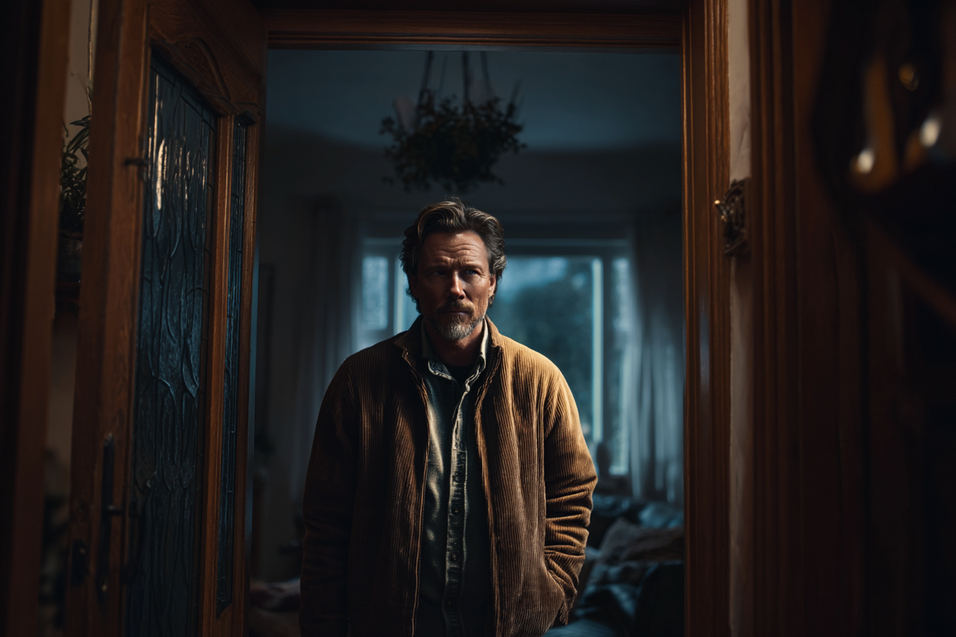 A man standing in a doorway | Source: Midjourney