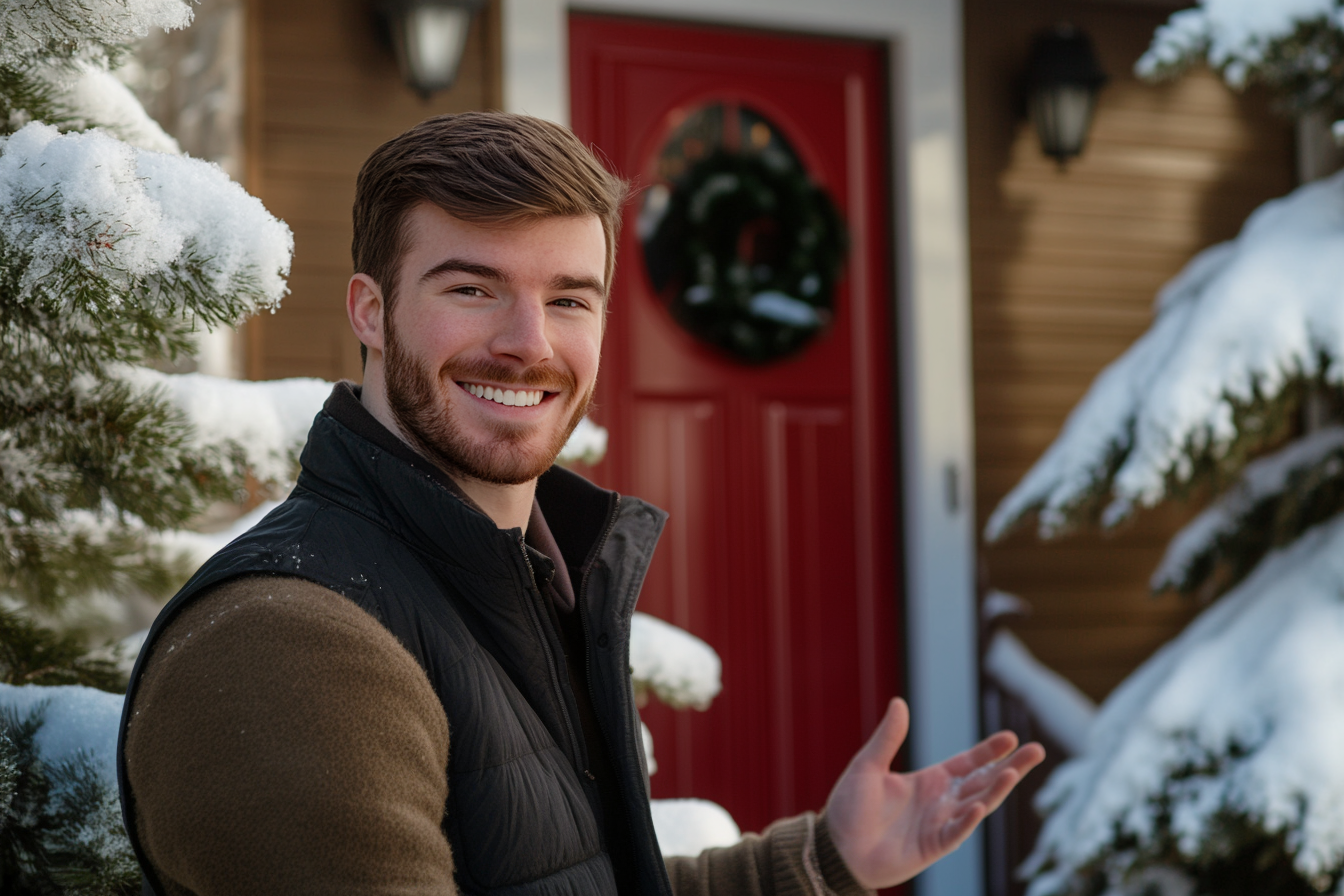 A man in front of a house | Source: Midjourney