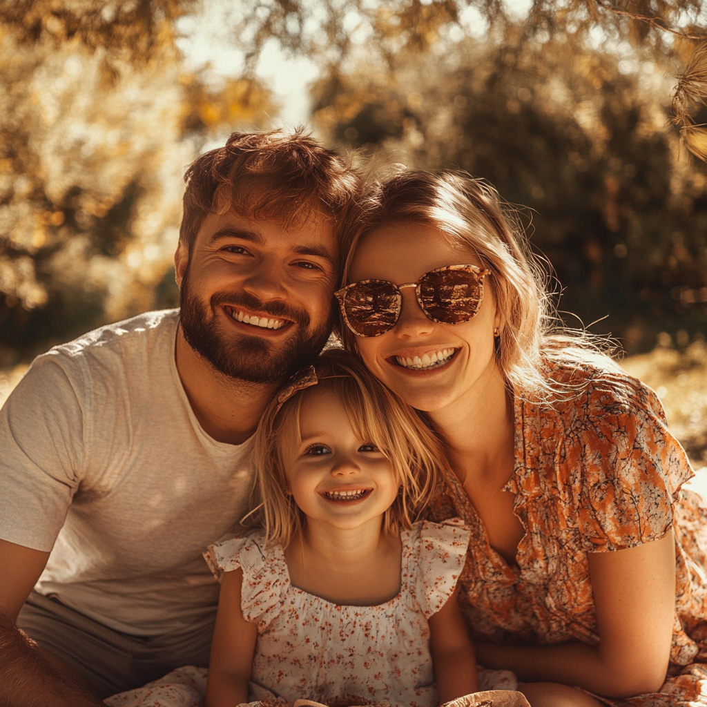 A young family outdoors | Source: Midjourney