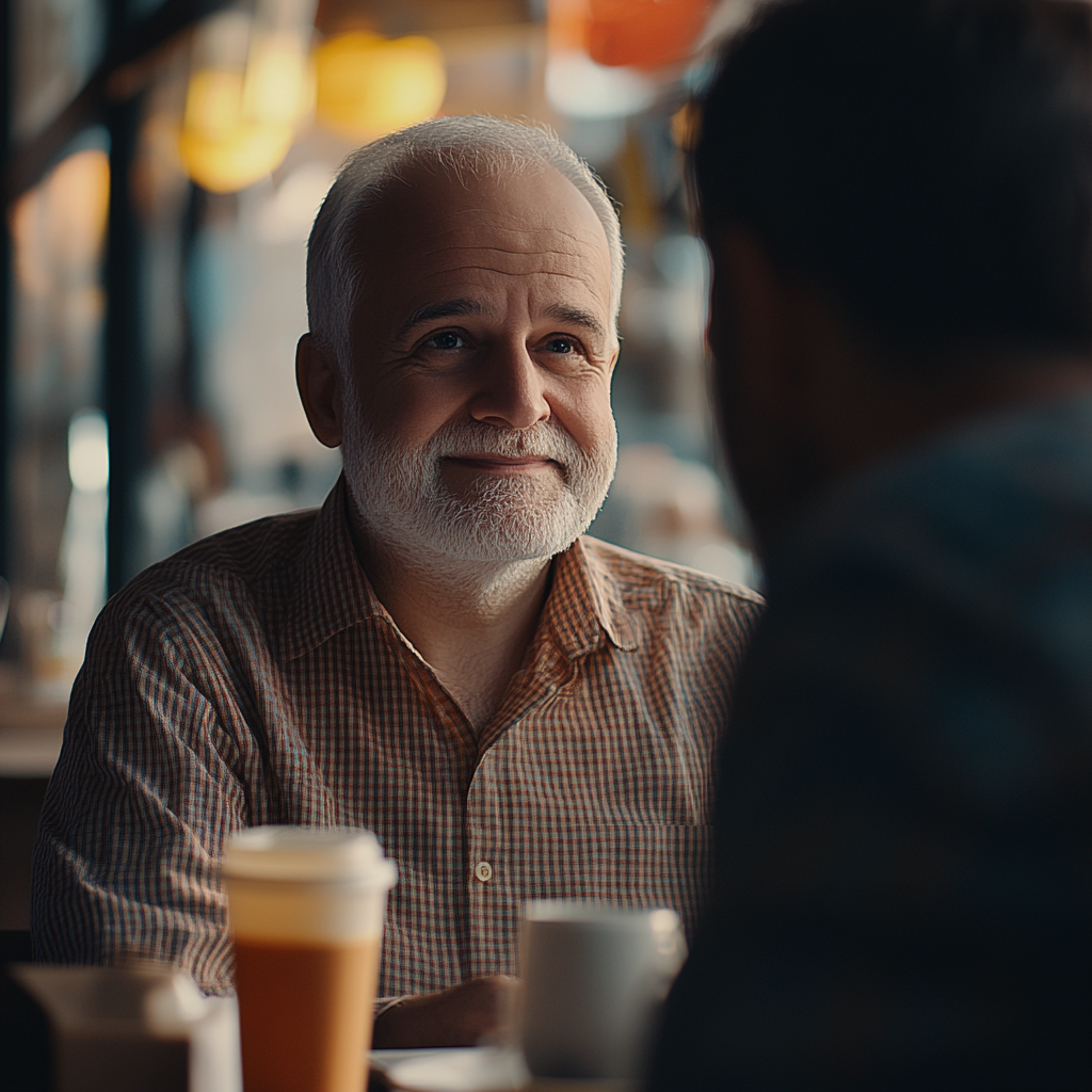 An older man looking at his friend | Source: Midjourney