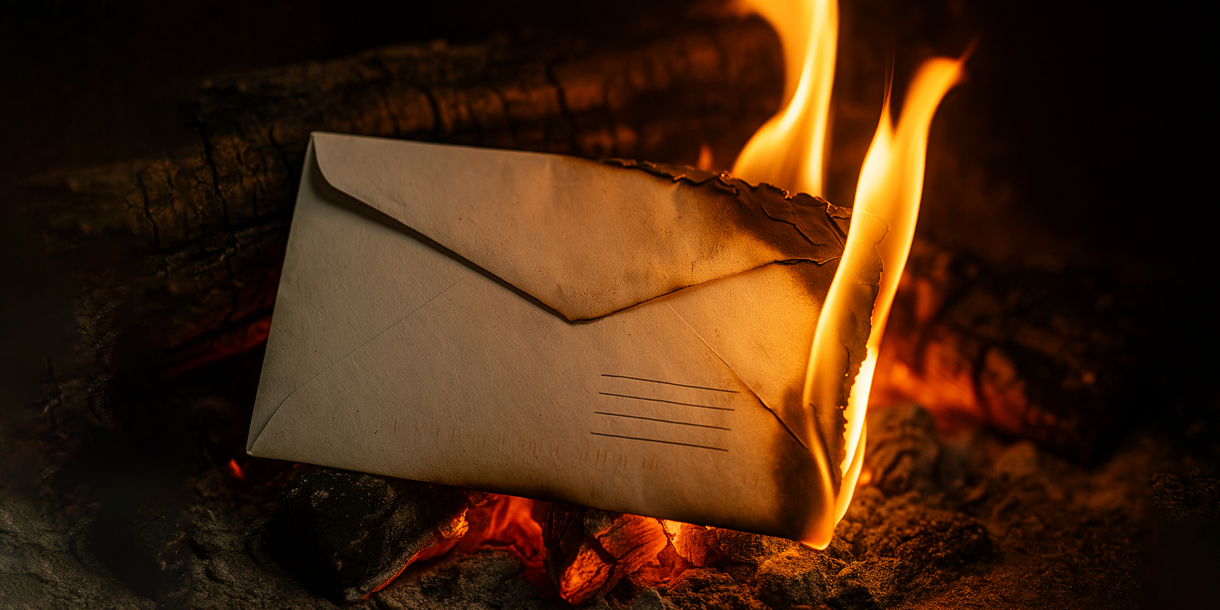 A burning envelope | Source: Sora