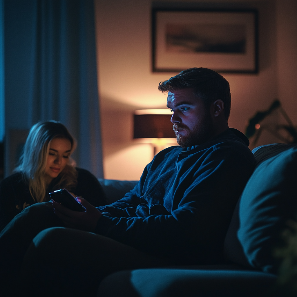 People in a living room hanging out | Source: Midjourney