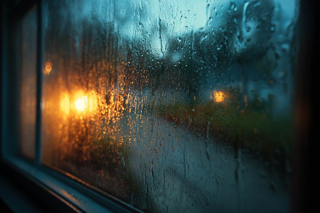 A rain-streaked window | Source: Midjourney