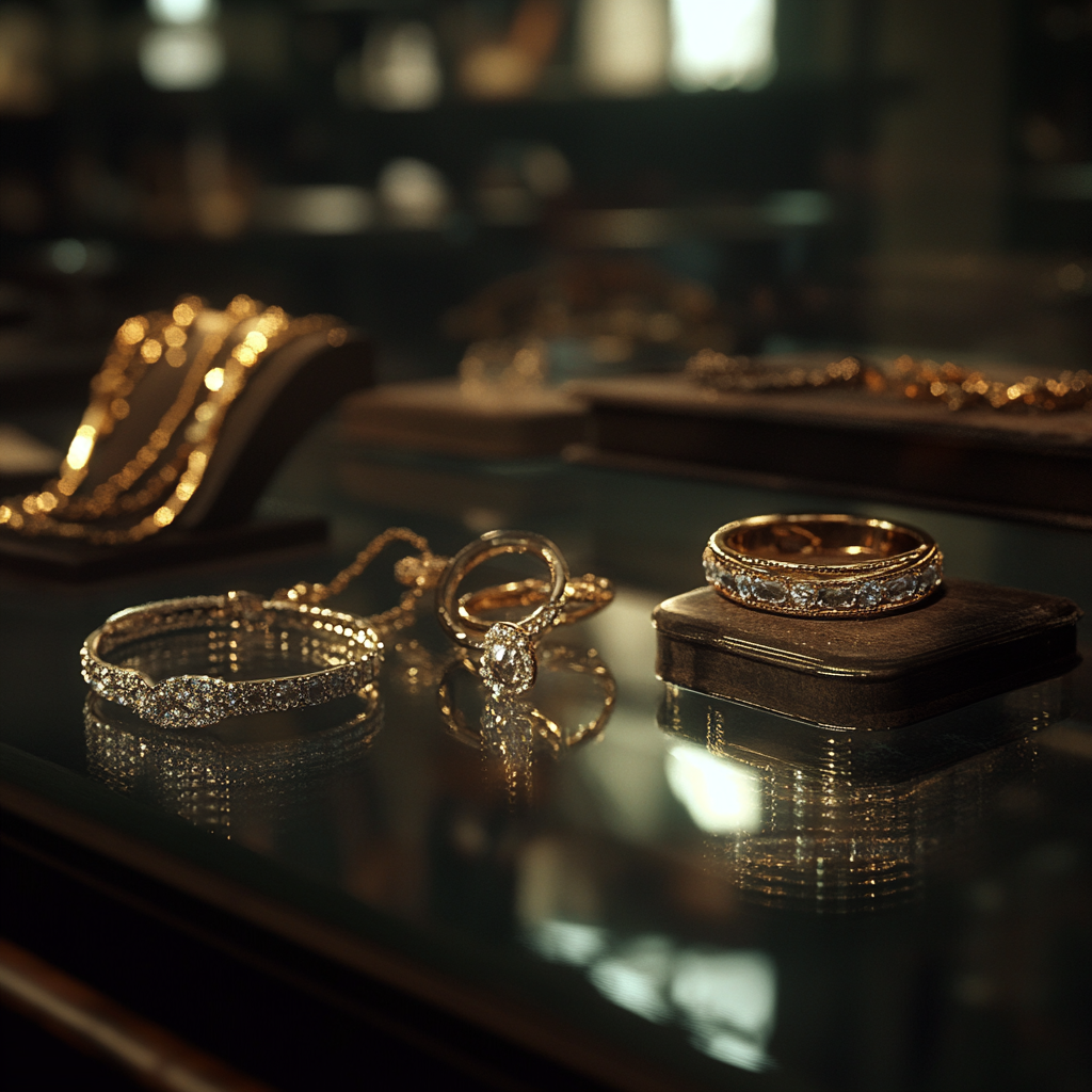 Jewelry on a counter | Source: Midjourney