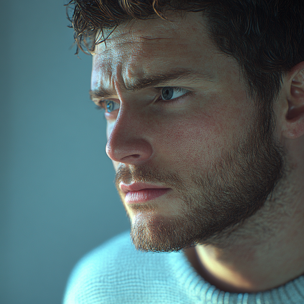 A close-up shot of a man's face | Source: Midjourney