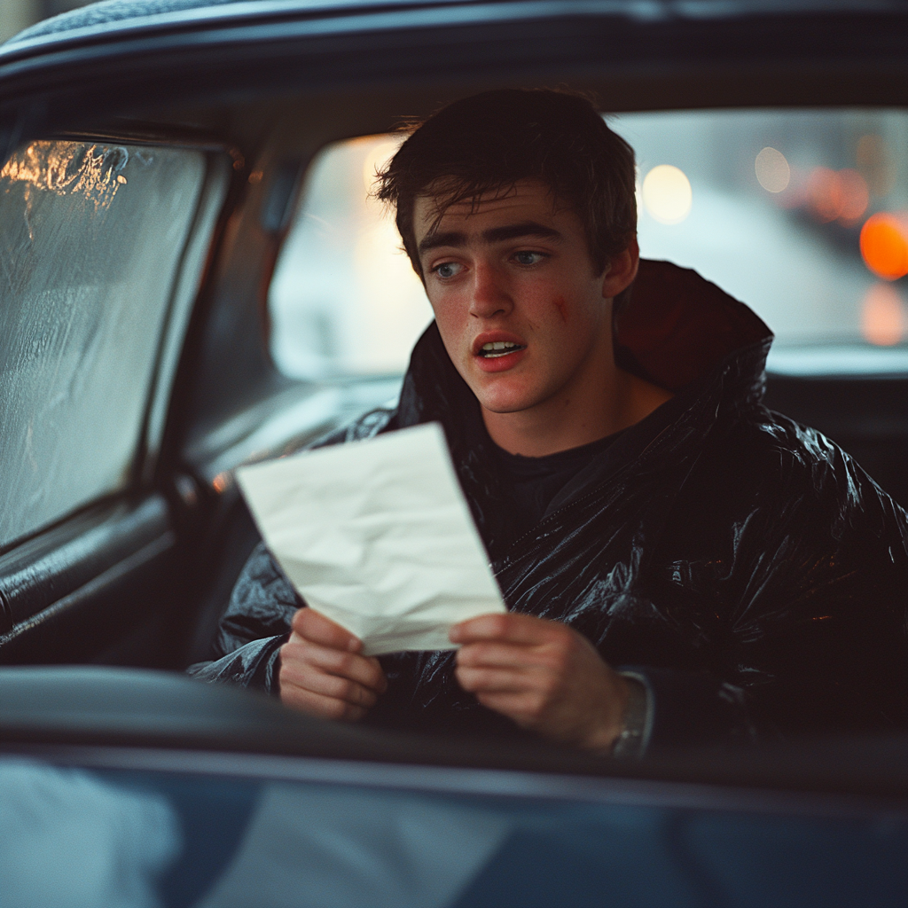 A shocked man reading a letter | Source: Midjourney