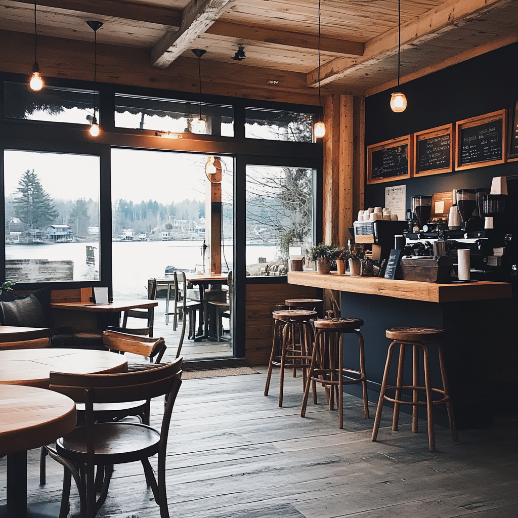 The interior of a coffee shop | Source: Midjourney