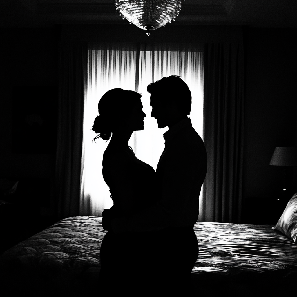 A silhouette of a couple | Source: Midjourney