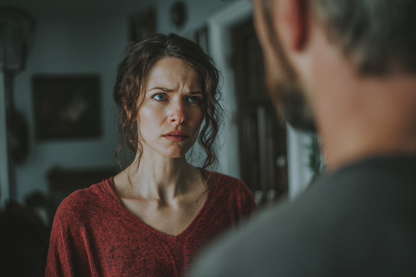 A woman talking to her husband | Source: Midjourney