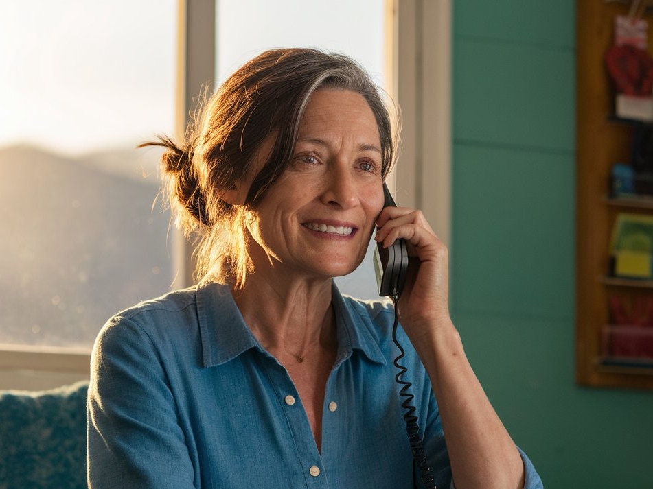 A woman smiling, making a phone call | Source: Midjourney