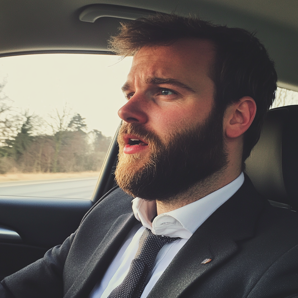 A man sitting in his car | Source: Midjourney