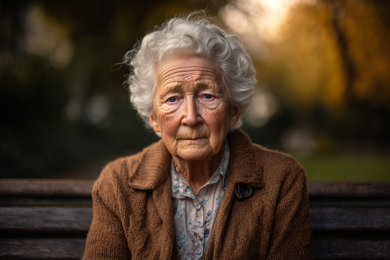 An older woman looking down | Source: Midjourney