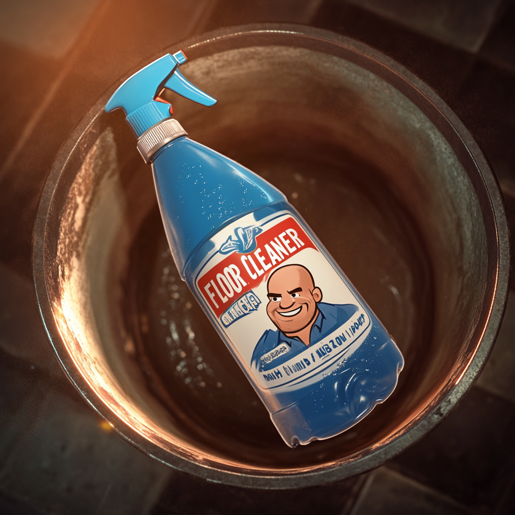 A bottle of floor cleaner in a trashcan | Source: Midjourney