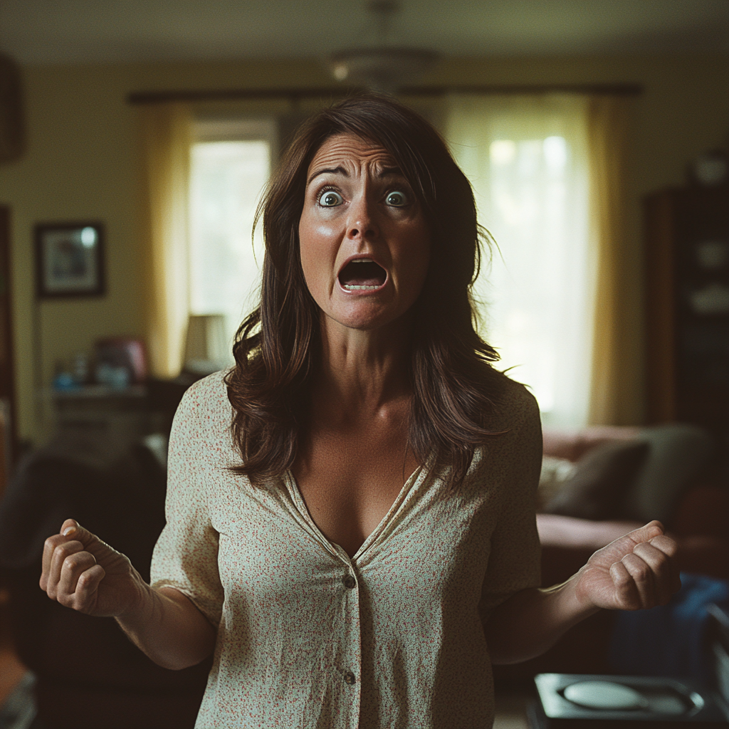 An angry woman shouting | Source: Midjourney