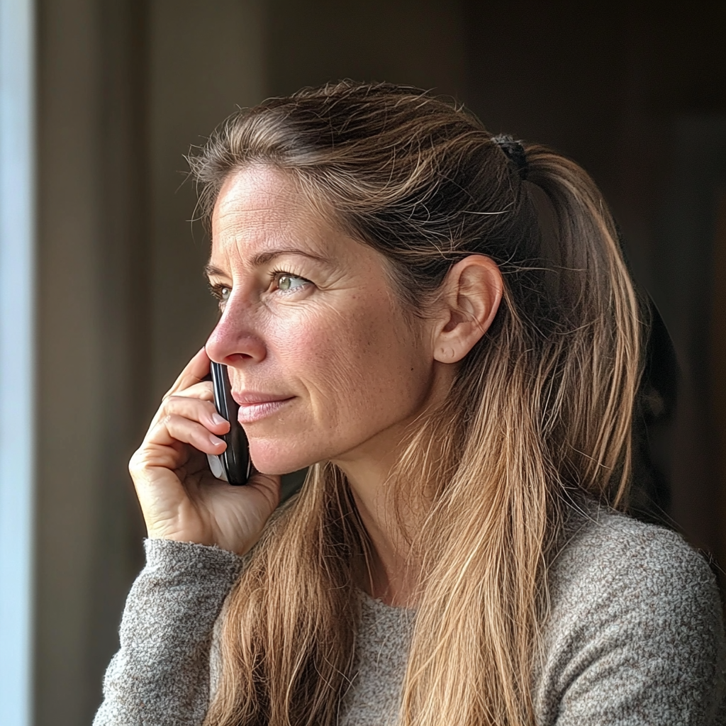 A woman talking on the phone | Source: Midjourney