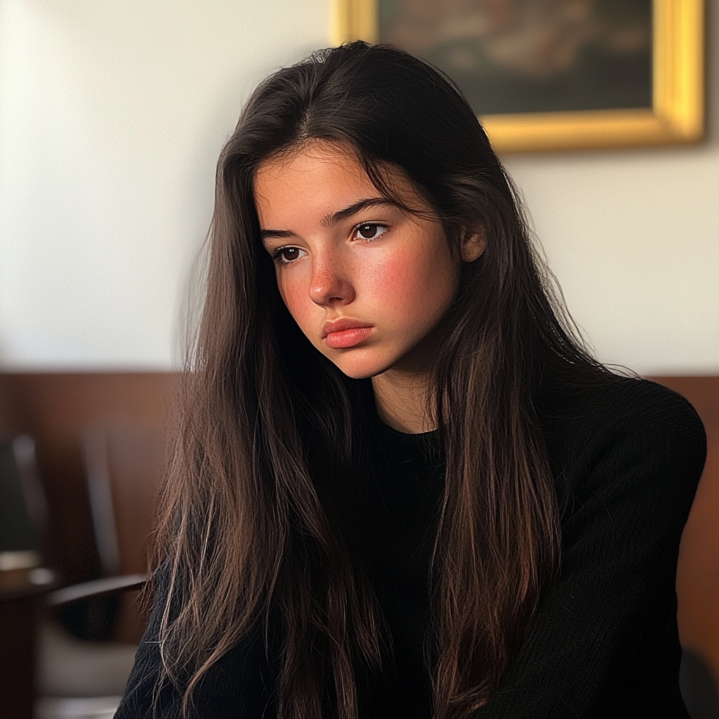 A teenager sitting in an office | Source: Midjourney