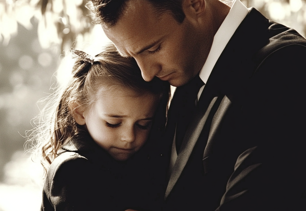 A man hugging his daughter | Source: Midjourney