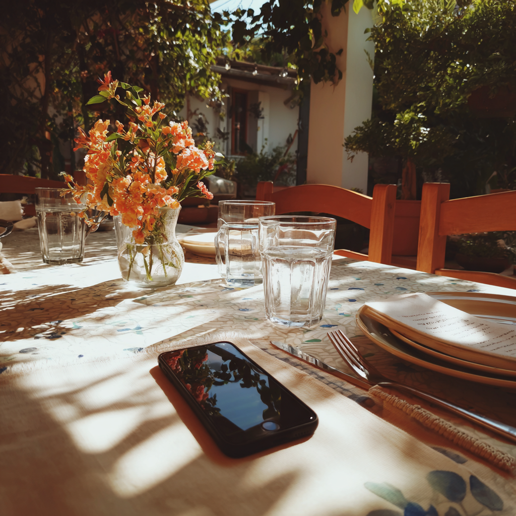 A cellphone on a table | Source: Midjourney