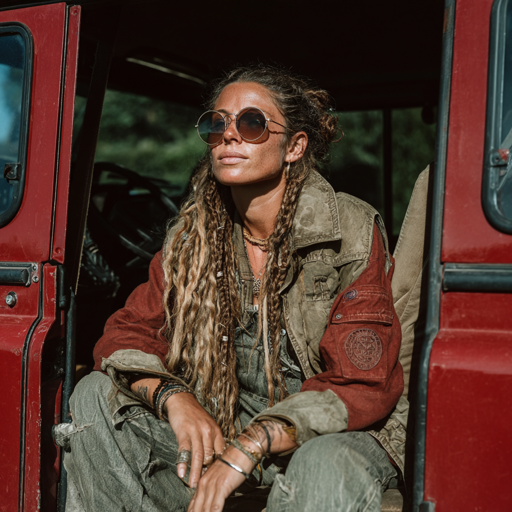 A woman stepping out of a car | Source: Midjourney