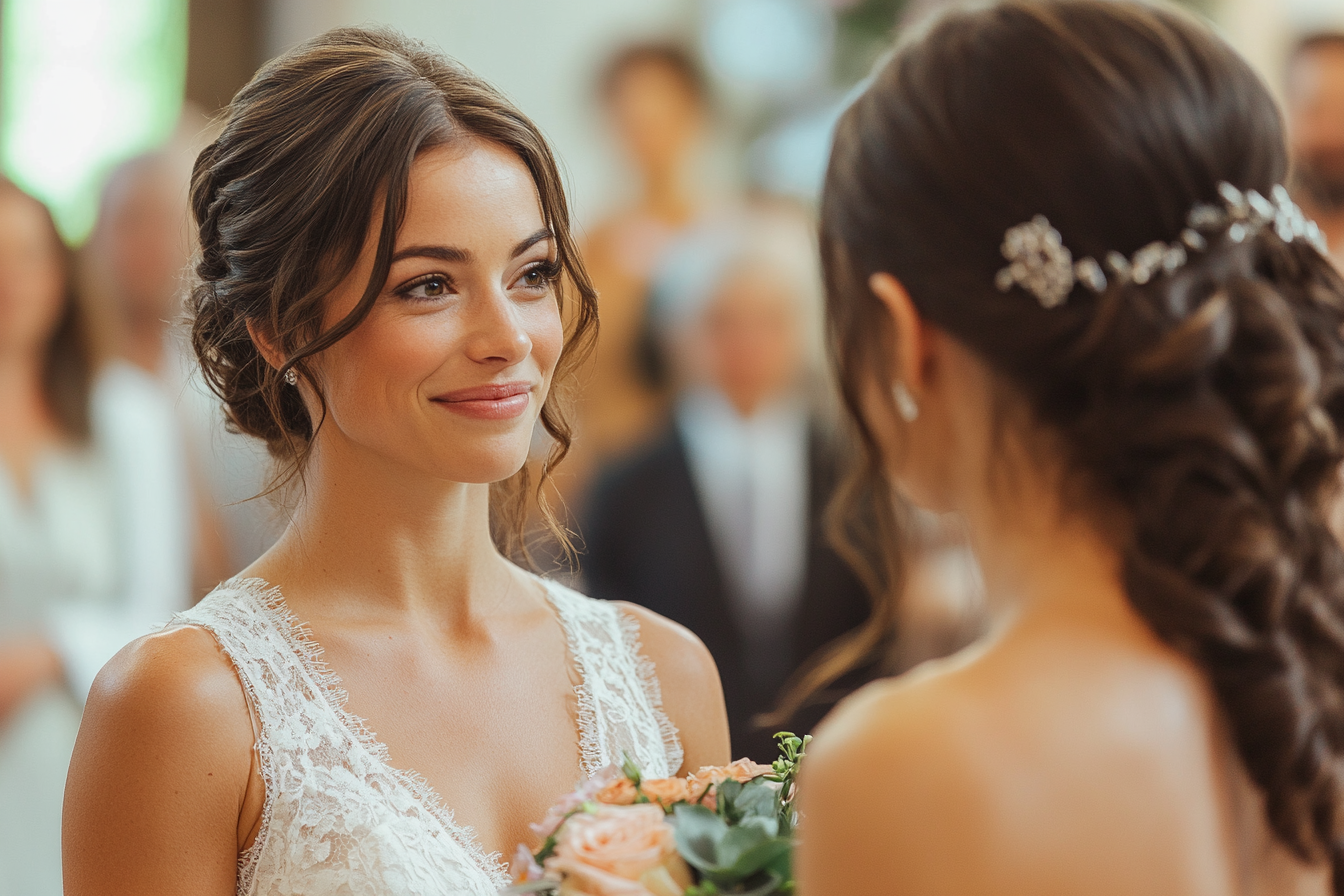 Brides standing at the altar | Source: Midjourney