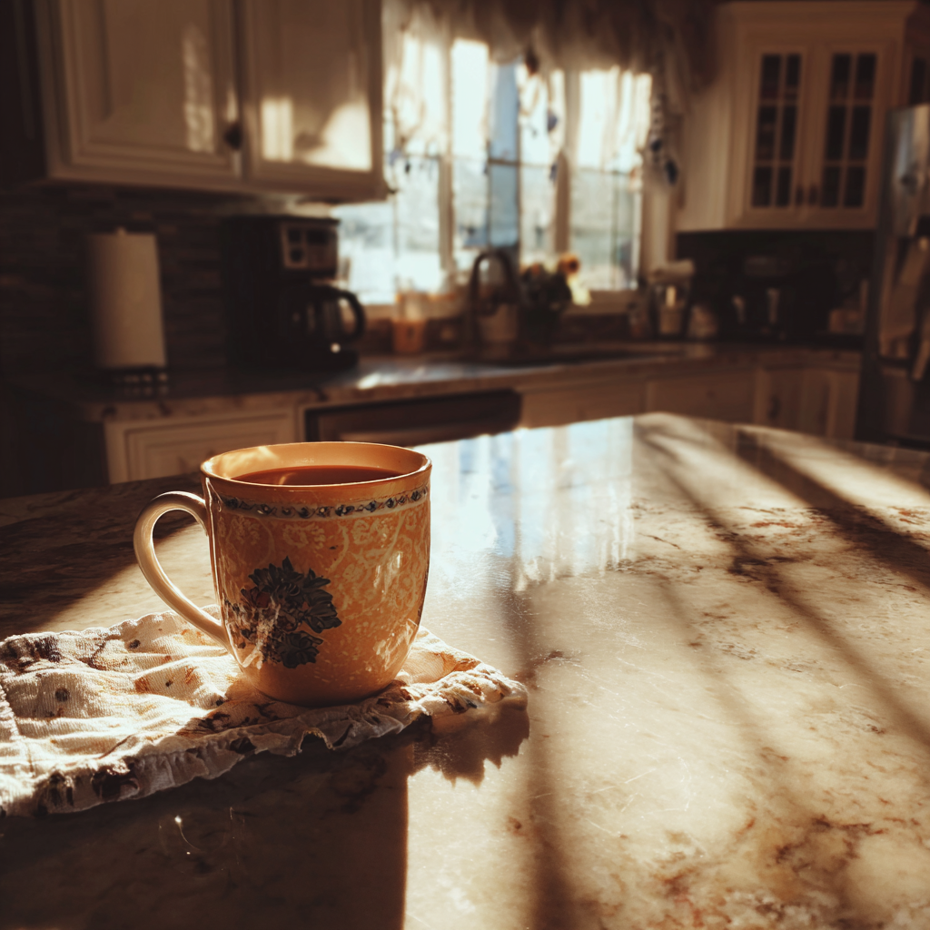 A cup of coffee on a table | Source: Midjourney