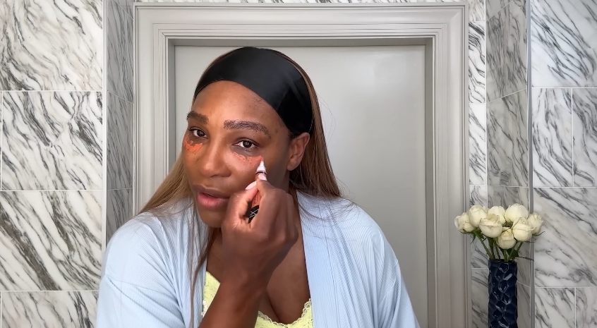 Serena Williams doing her beauty routine from a video dated April 24, 2024. | Source: YouTube/Vogue