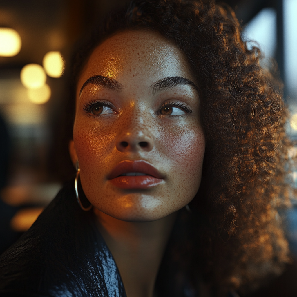 A close-up shot of a woman's face | Source: Midjourney