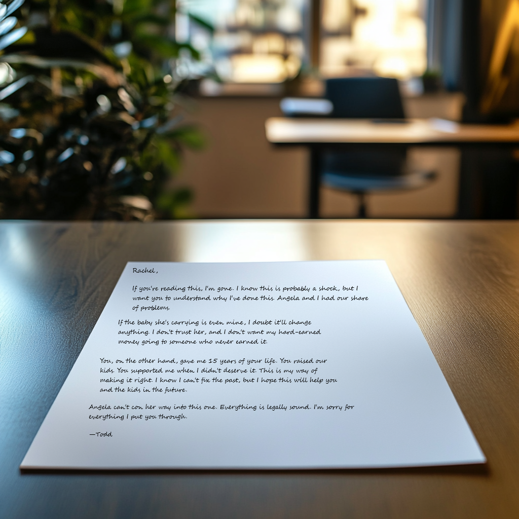 A letter on a table | Source: Midjourney