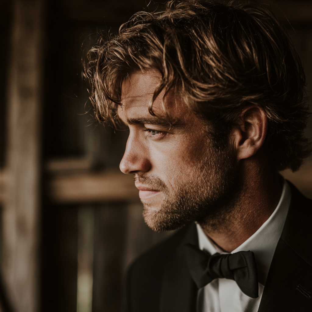A side view of an emotional groom | Source: Midjourney