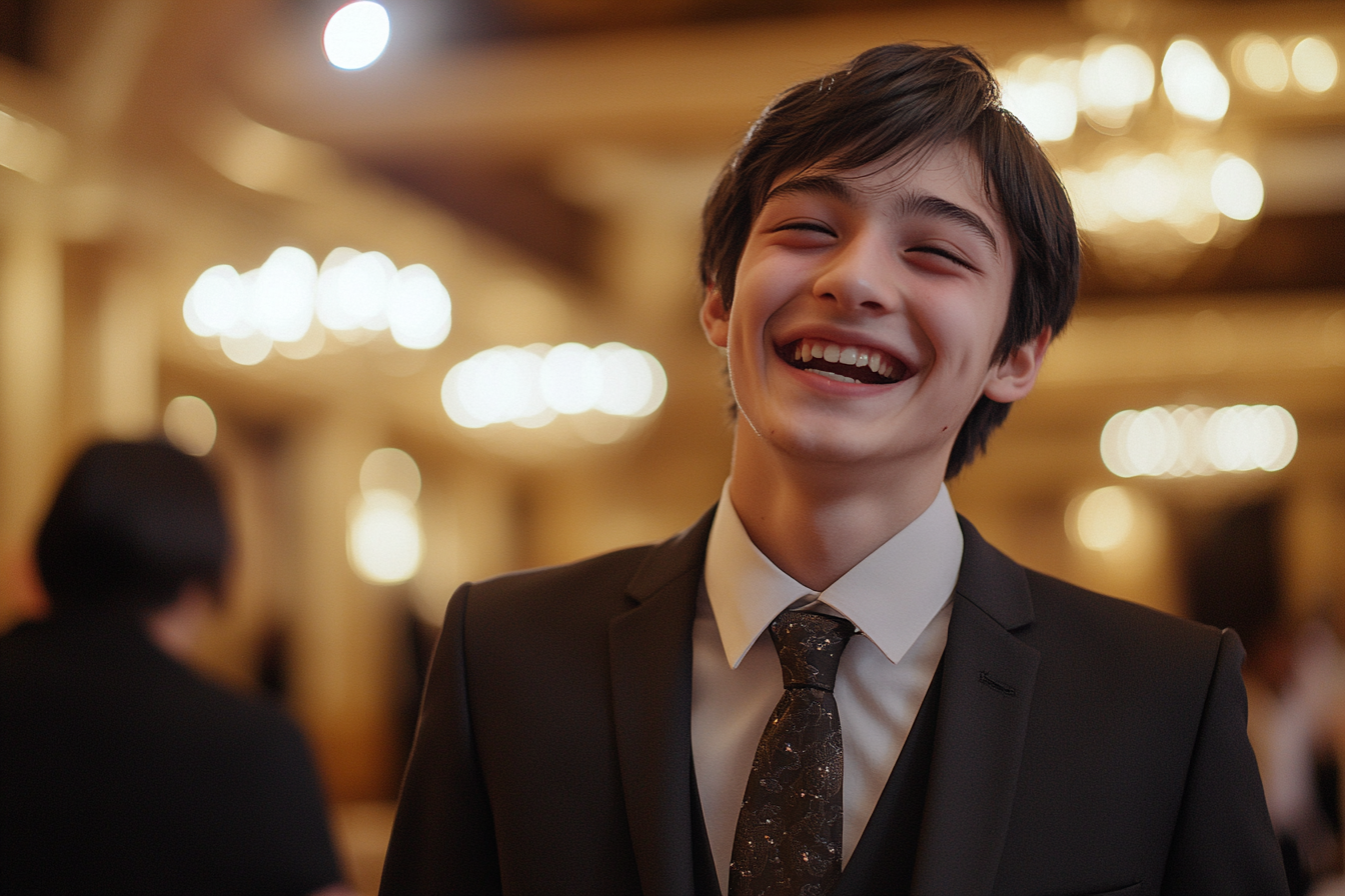 A boy standing in a ballroom | Source: Midjourney