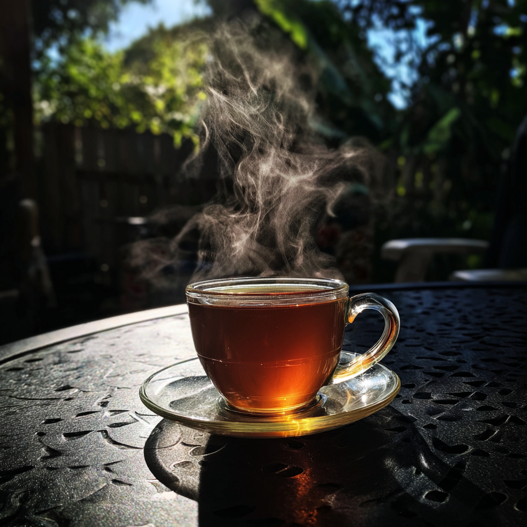 A mug of tea on a table | Source: Midjourney