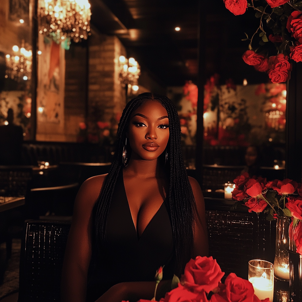 A woman sitting in a restaurant | Source: Midjourney