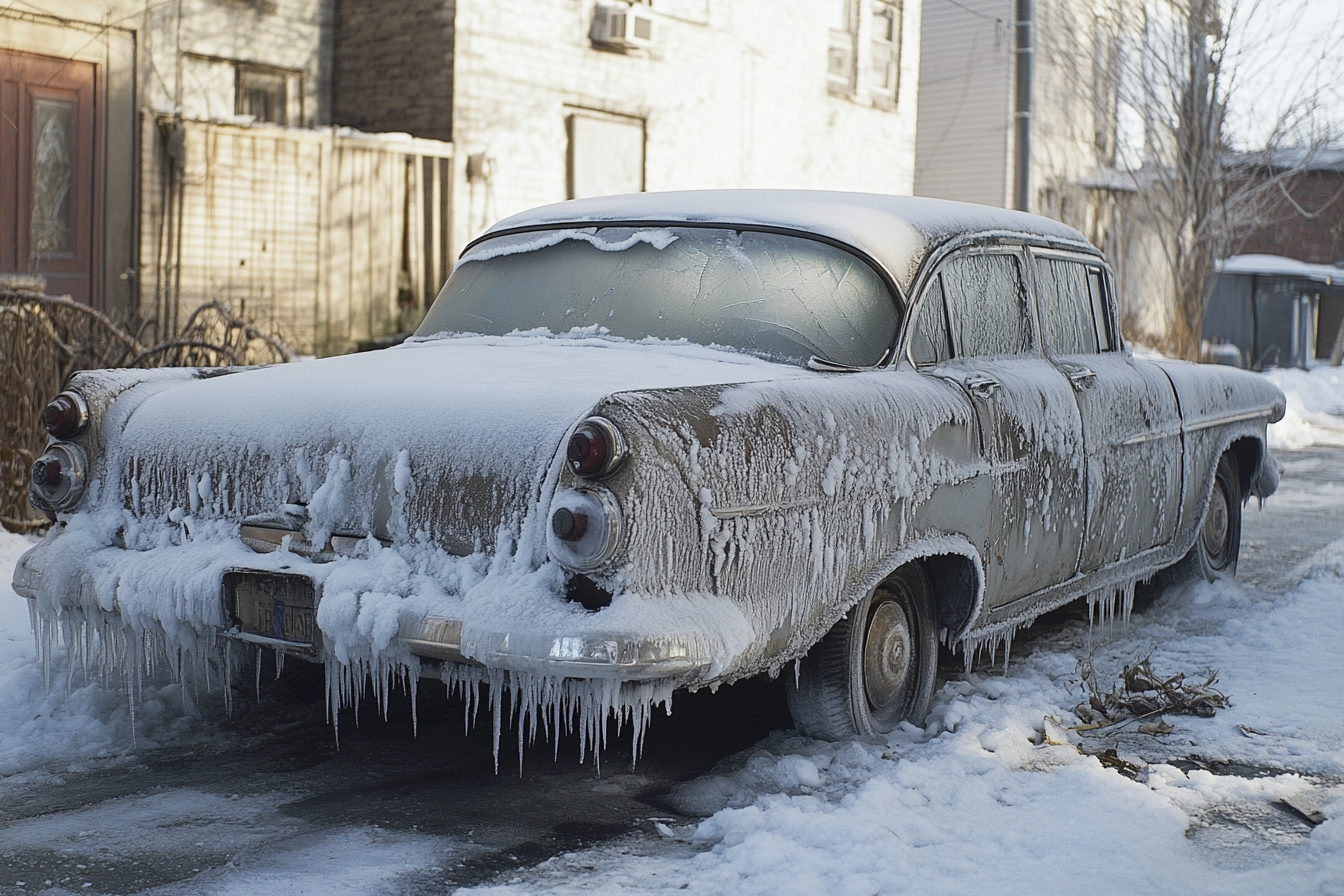 A car covered in ice | Source: Midjourney