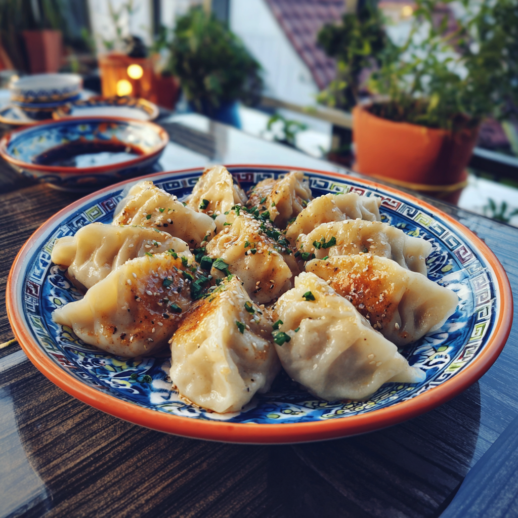 A plate of dumplings | Source: Midjourney