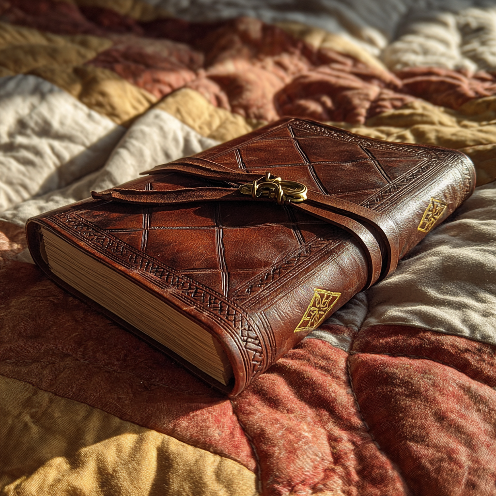 A journal on a quilt | Source: Midjourney