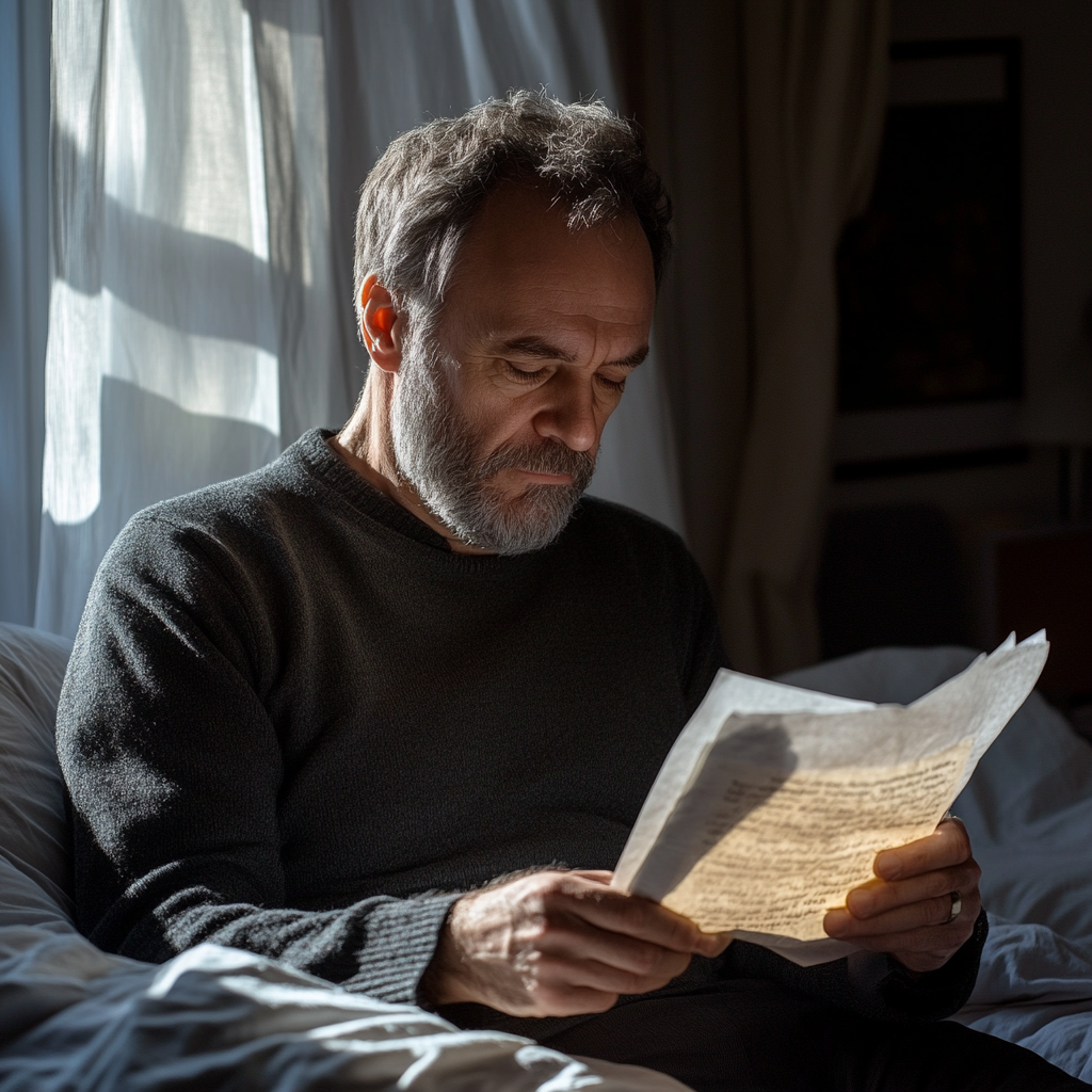 A man reading a letter | Source: Midjourney