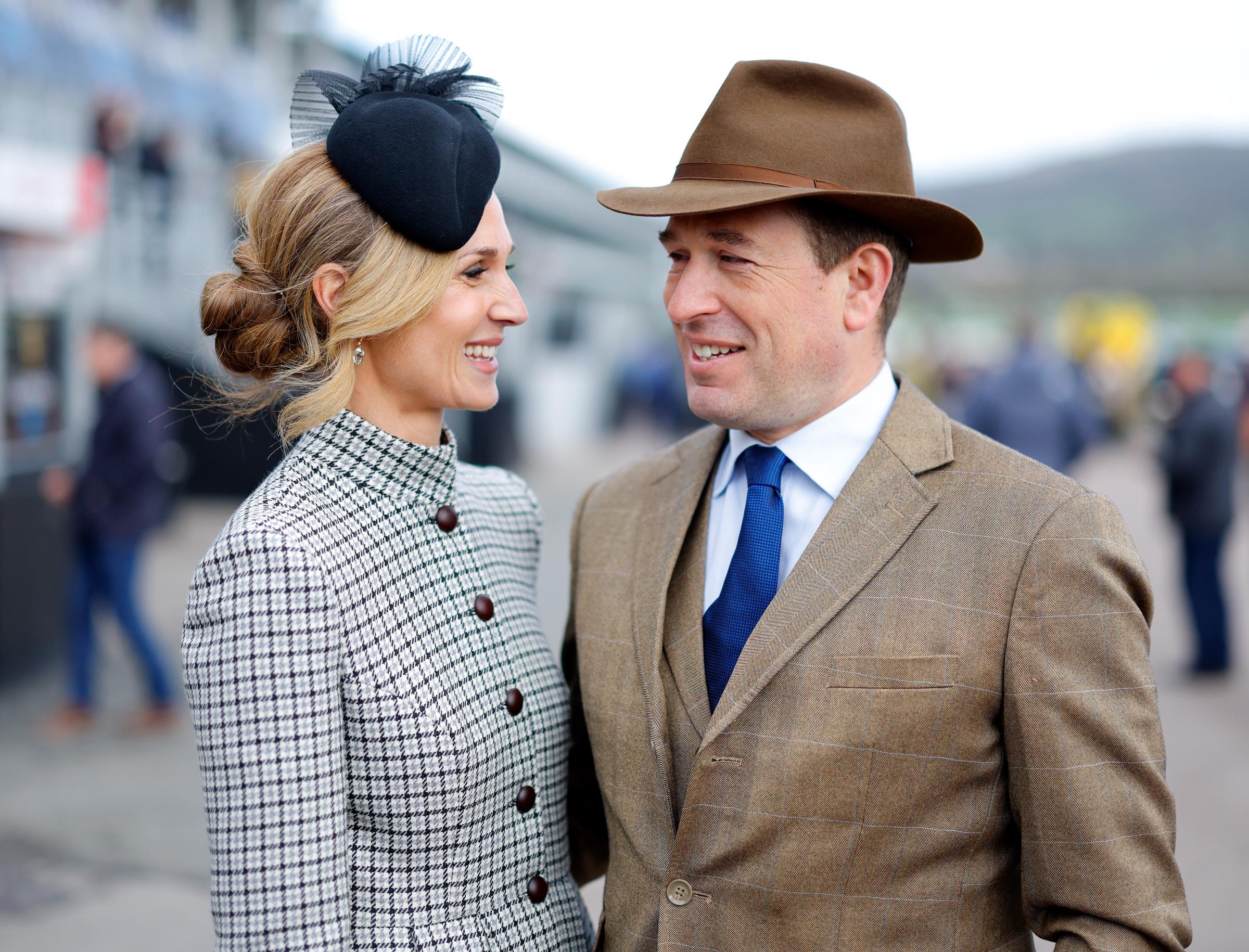 Harriet Sperling and Peter Phillips attend day 4 'Gold Cup Day' of the Cheltenham Festival at Cheltenham Racecourse on March 13, 2026 in Cheltenham, England. | Source: Getty Images