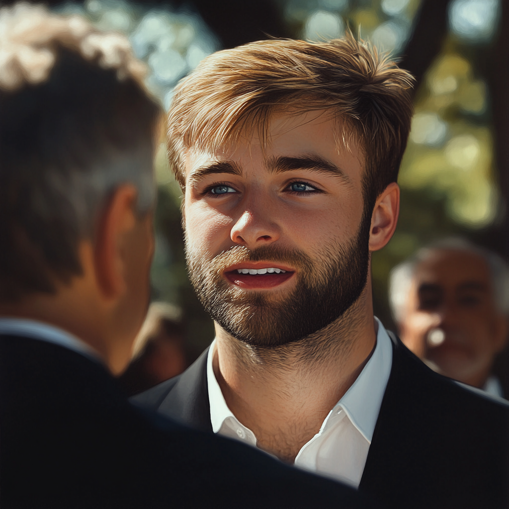 A man talking to an older man | Source: Midjourney